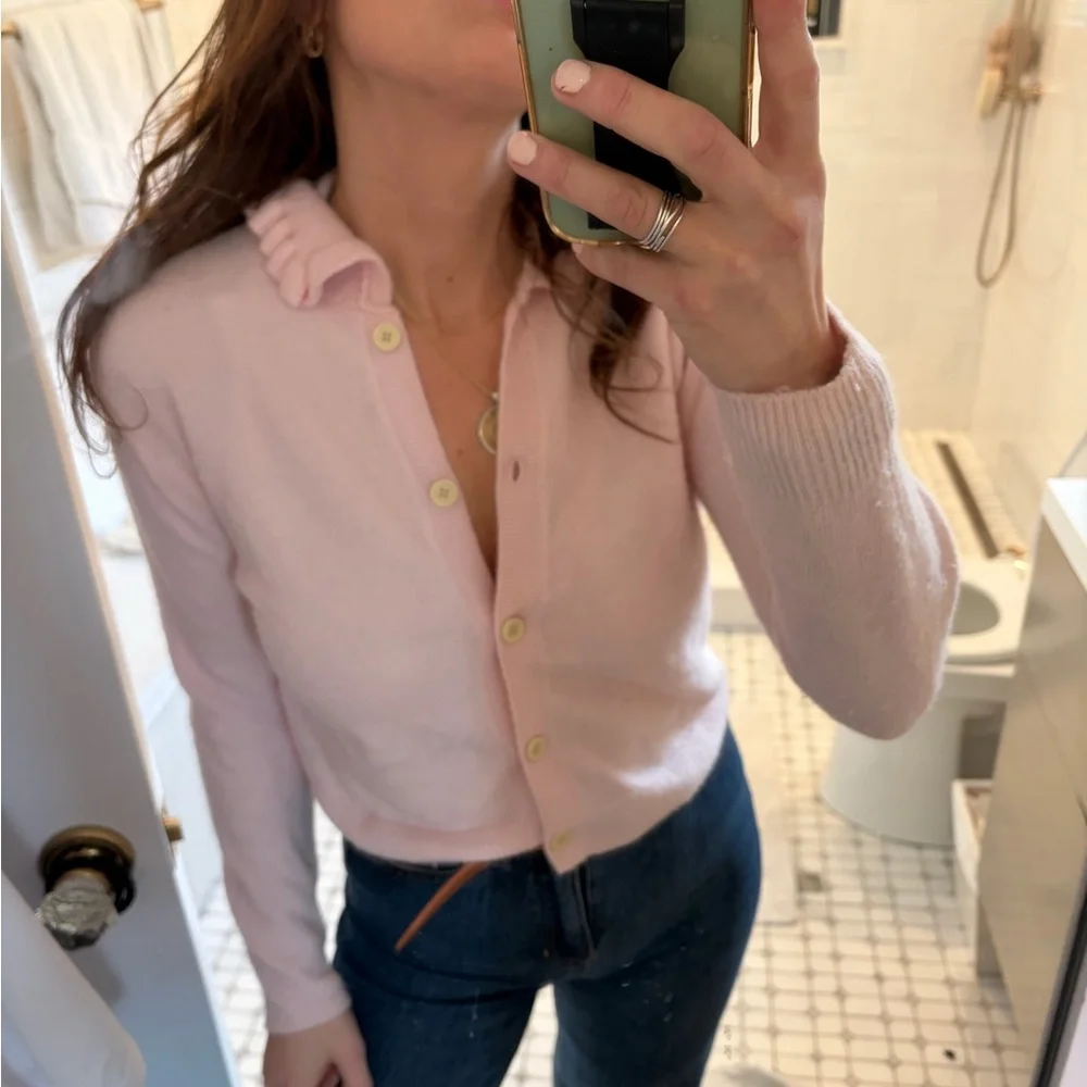 J.Crew Crewcuts Ruffle Cardigan Bundle Pink Ivory Soft Yarn $60 Each - Picture 3 of 12